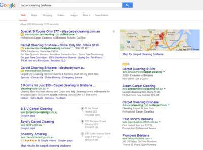 carpet cleaning local seo brisbane results