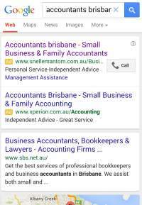 mobile local seo brisbane search results for accountant