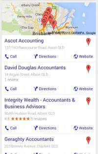 mobile local seo brisbane search results with google plus listings