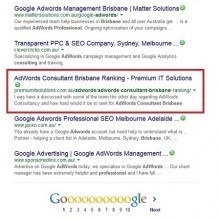 position 8 for adwords consultant brisbane